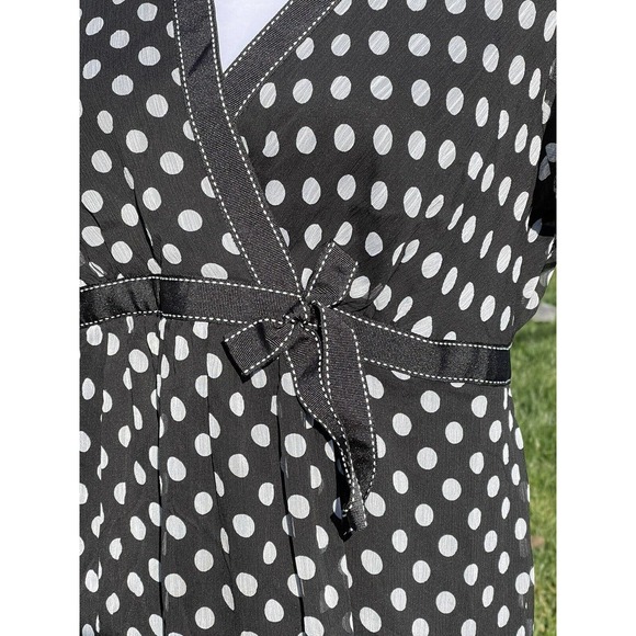 Motherhood Maternity Dress Black and White Polka Dot Pregnancy Baby Shower - Picture 9 of 16
